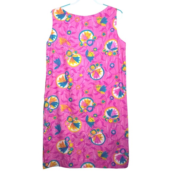 Sun Dress Vintage 16 Pink Floral 1960s-1970s Donna Lee of California Coastal‎ - Picture 2 of 9